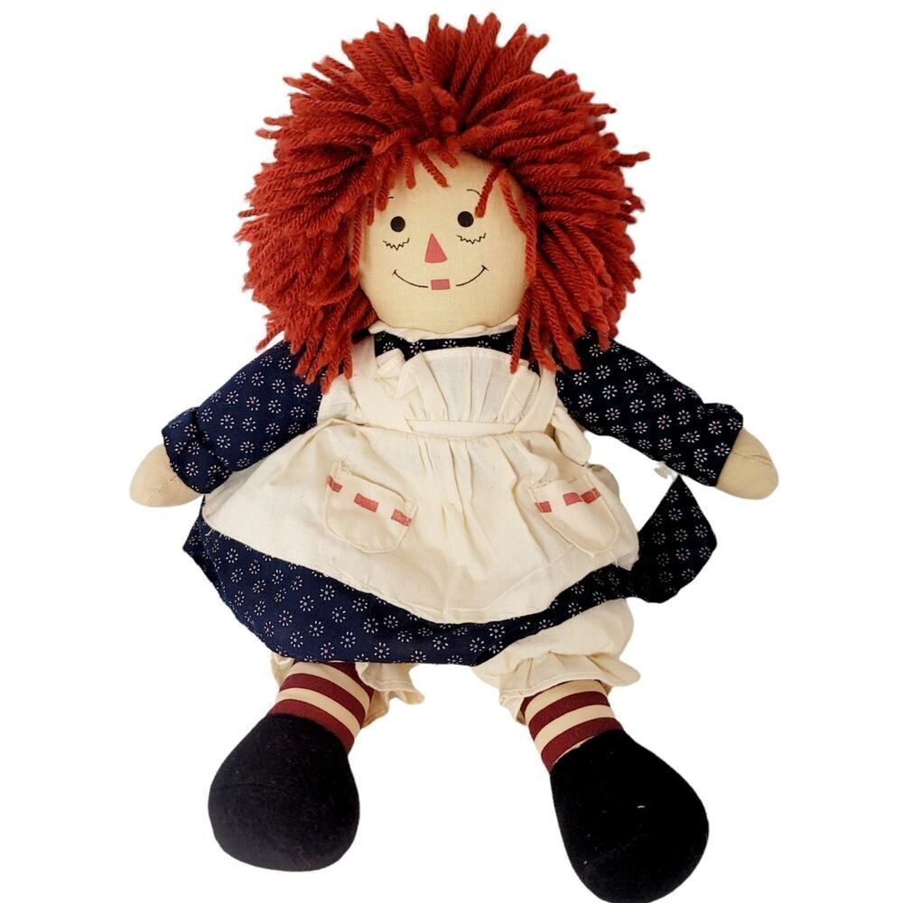 Vintage Raggedy Ann Country Looking Raggedy Ann Russet Haired Ann Doll 15"